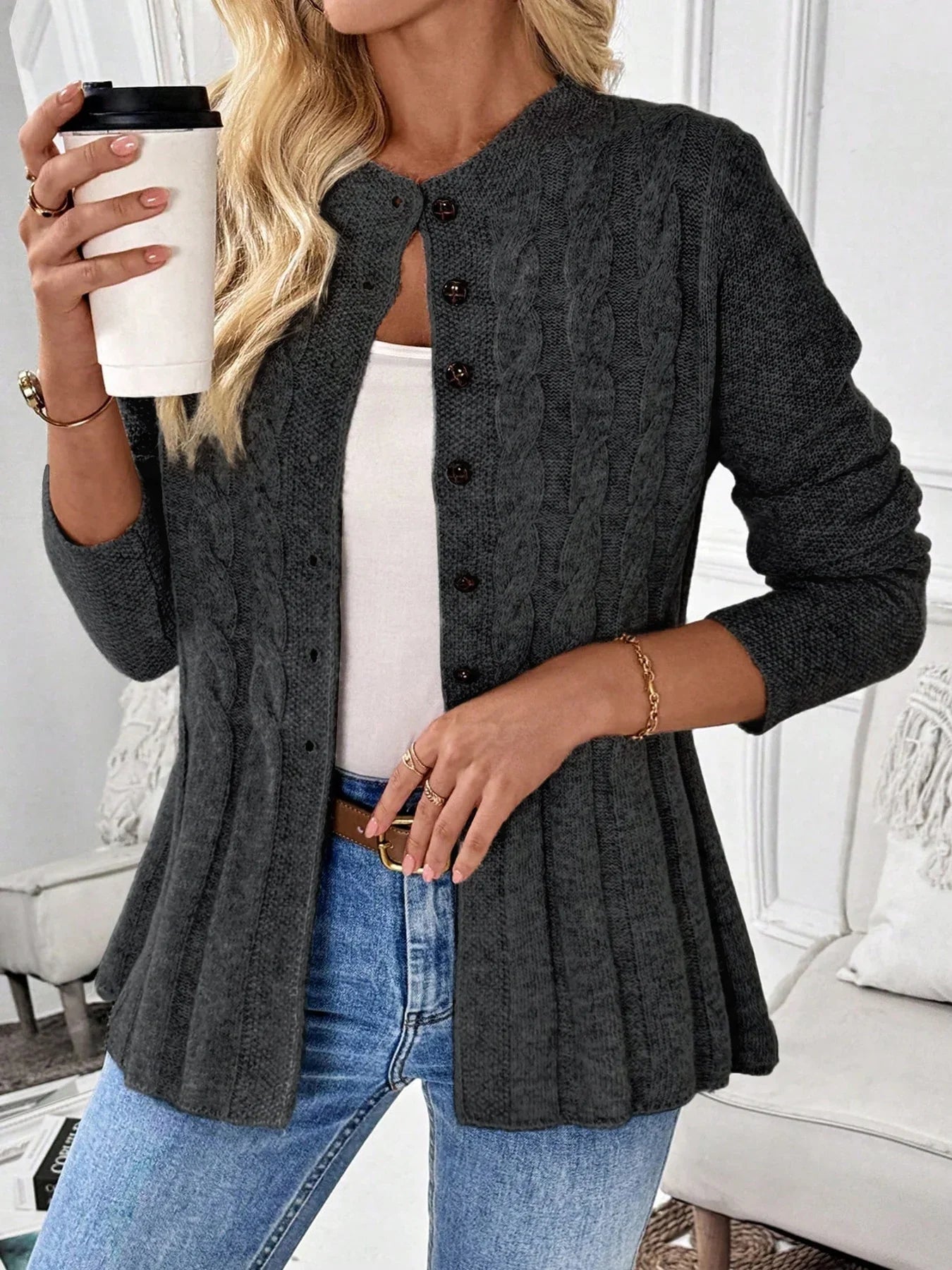 Cléa Ribbed Knit Cardigan - Soft, Cozy, Chic