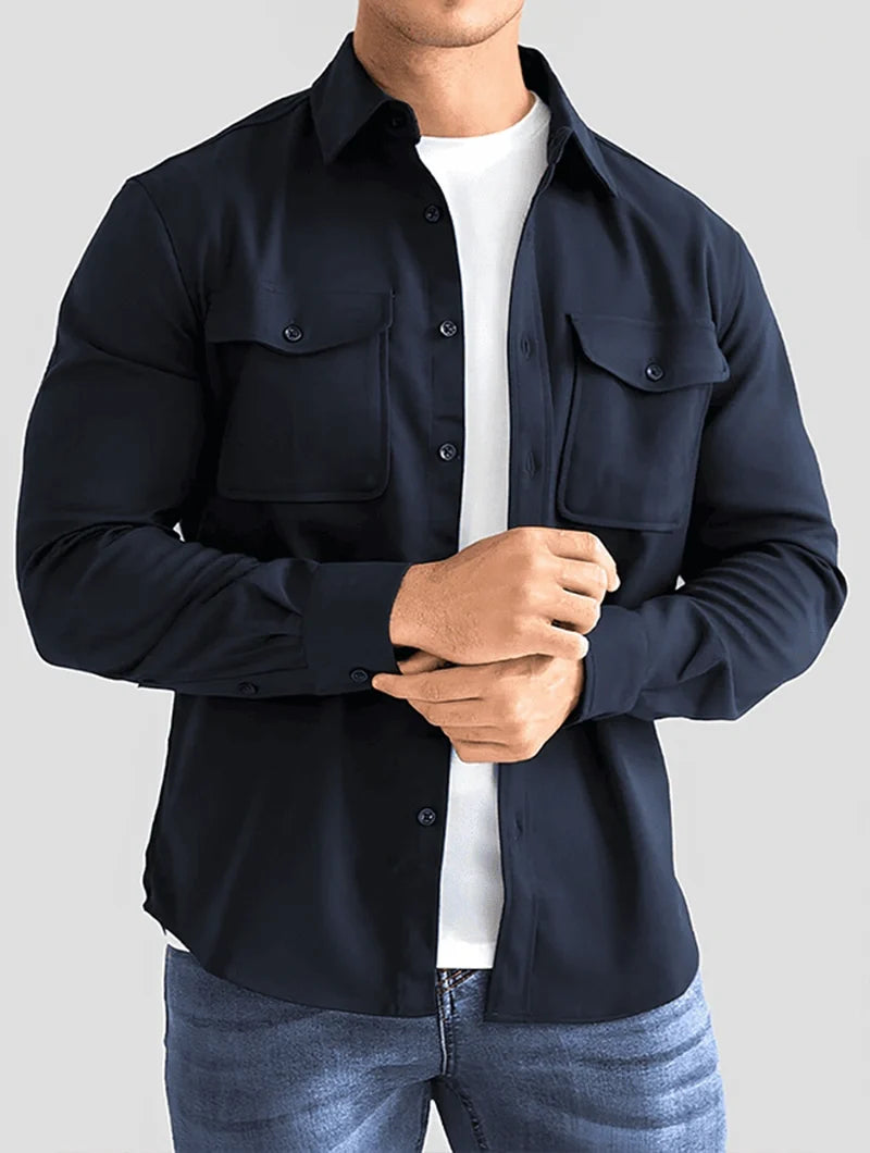 Simon Overshirt in Navy Blue