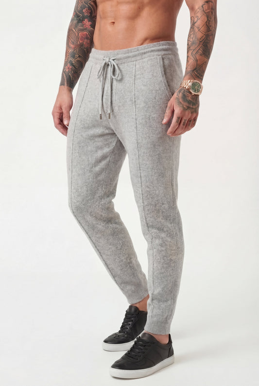 Cloud Merino Knit Pants – Light Grey