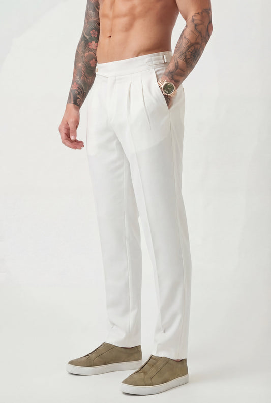 Lockhart Trousers - White: Sleek, Everyday Essential